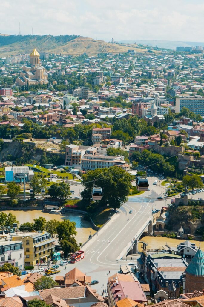 Drone Shot of Tbilisi